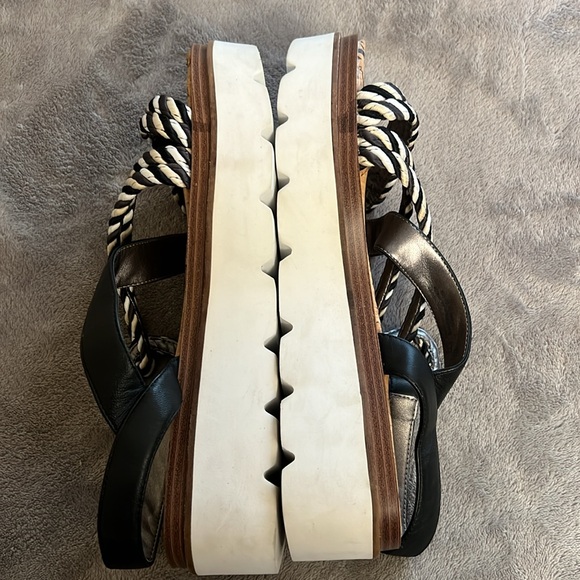 Sam Edelman Wedge platform Black & White sandals Size 10.5 - Picture 5 of 10